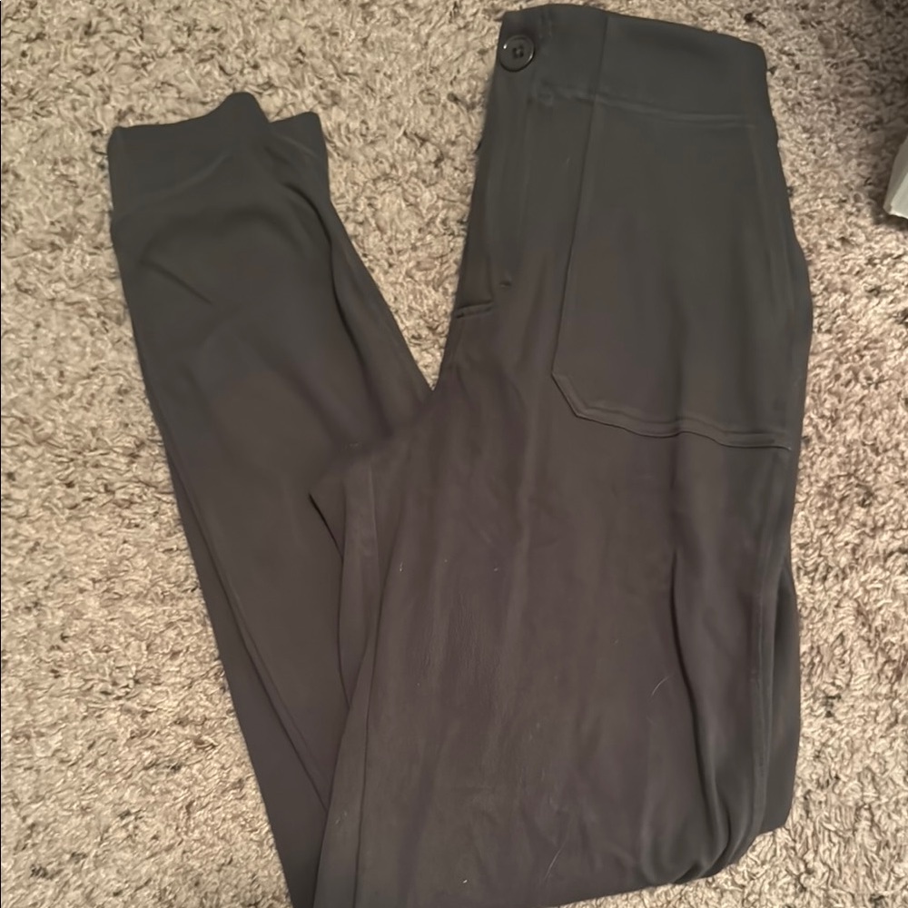 Black Straight Leg Pants with Elastic Waistband